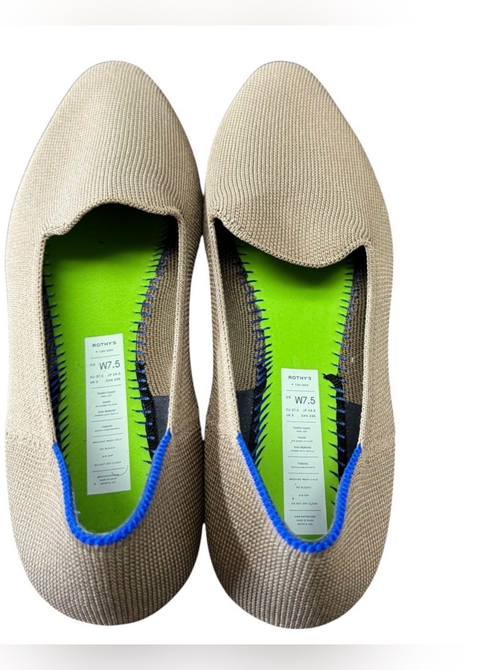 Rothy’s The Almond Loafer Mocha Knit Slip On Flats Size 7.5 - Picture 15 of 16
